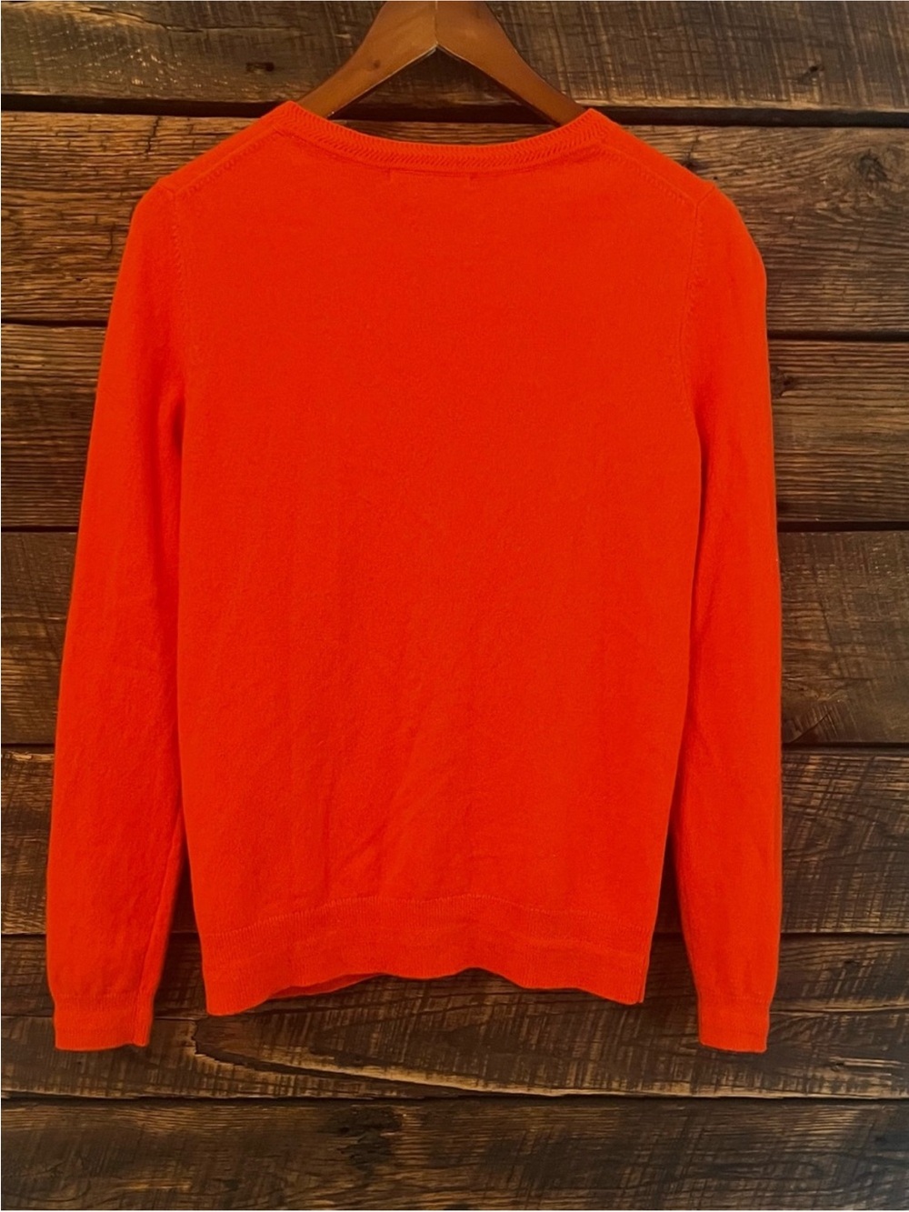 Boden Orange Button-Front Crewneck Cardigan - Picture 4 of 5